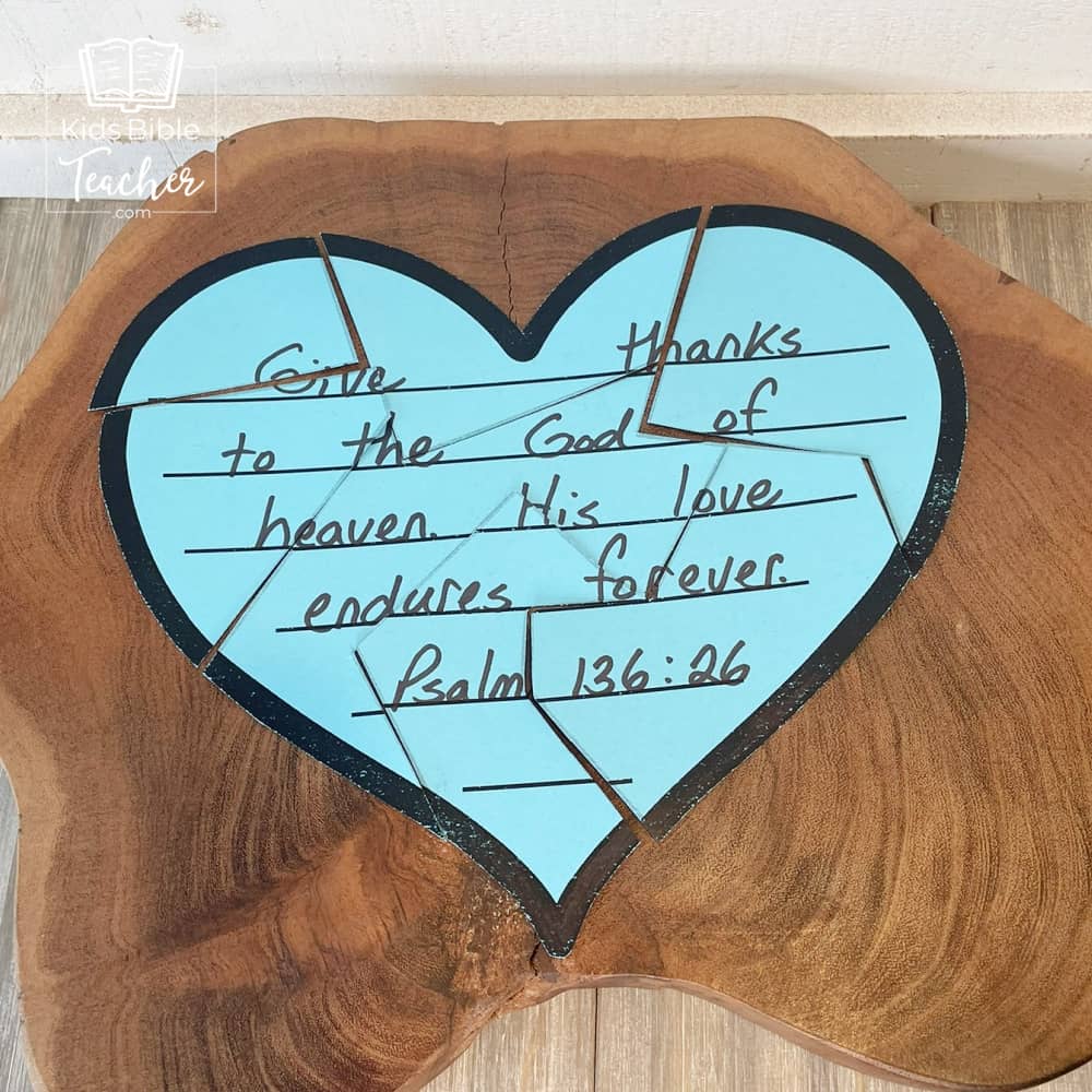 Heart Puzzles for Memory Verses