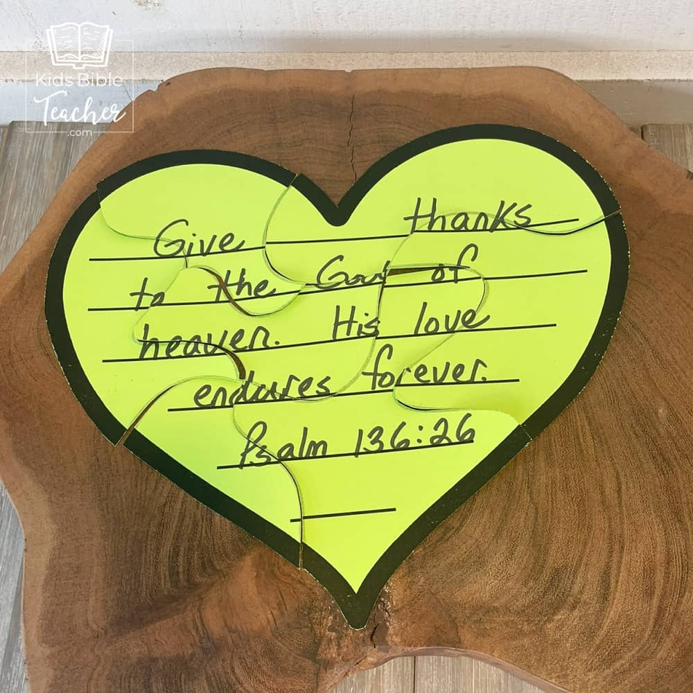 Heart Puzzles for Memory Verses