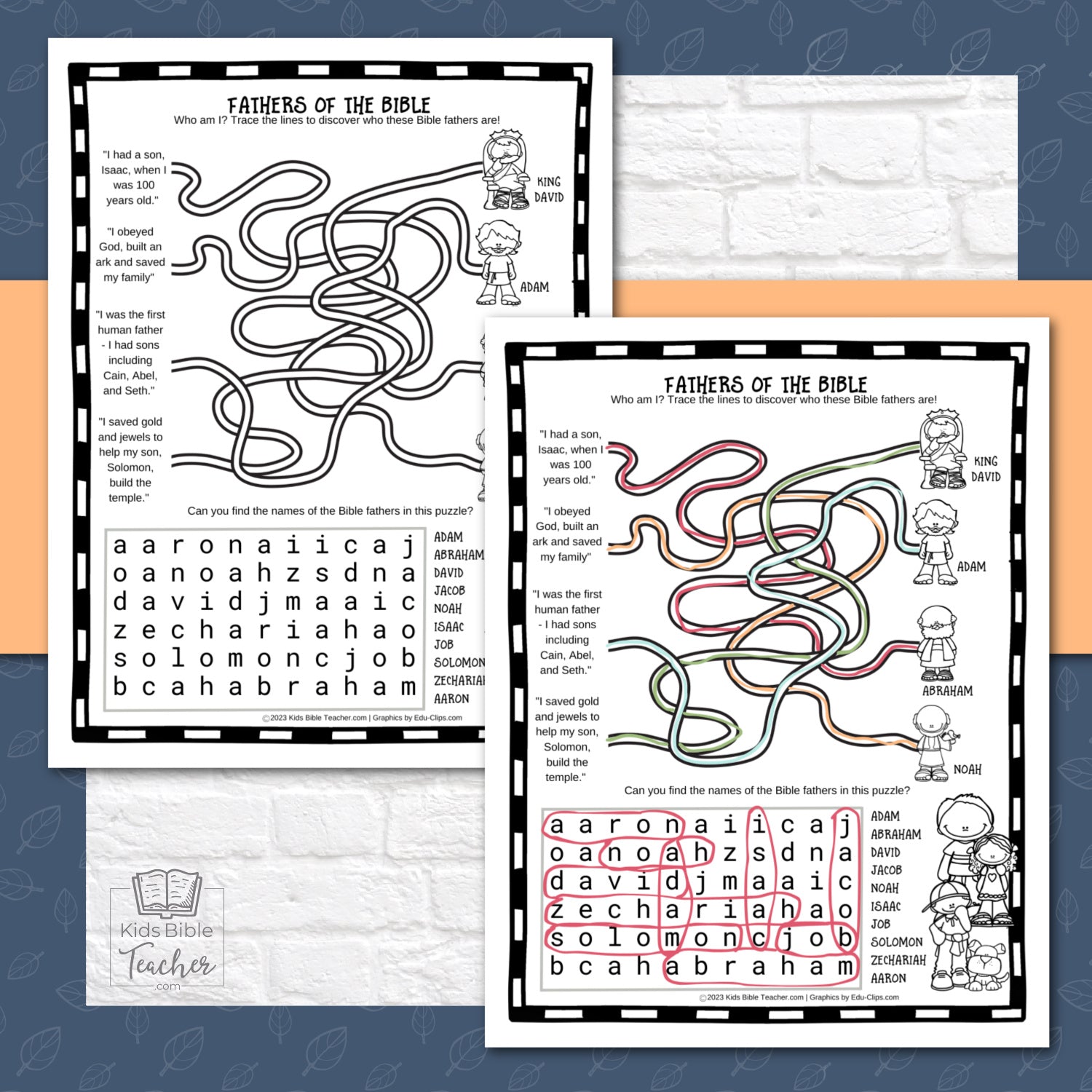 Fathers Day Worksheets Bible Activity Pages for Kids