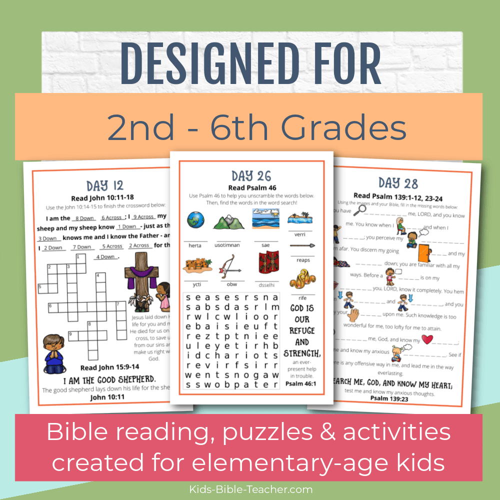 Fear Not Bible Reading Journal Pages for Elementary Kids