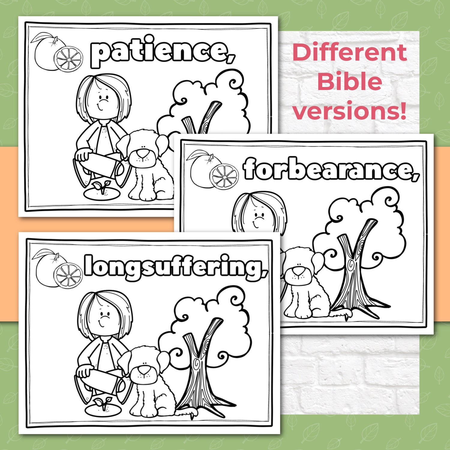 Fruit of the Spirit Activity Booklet Pages and Mini Cards in Black and White