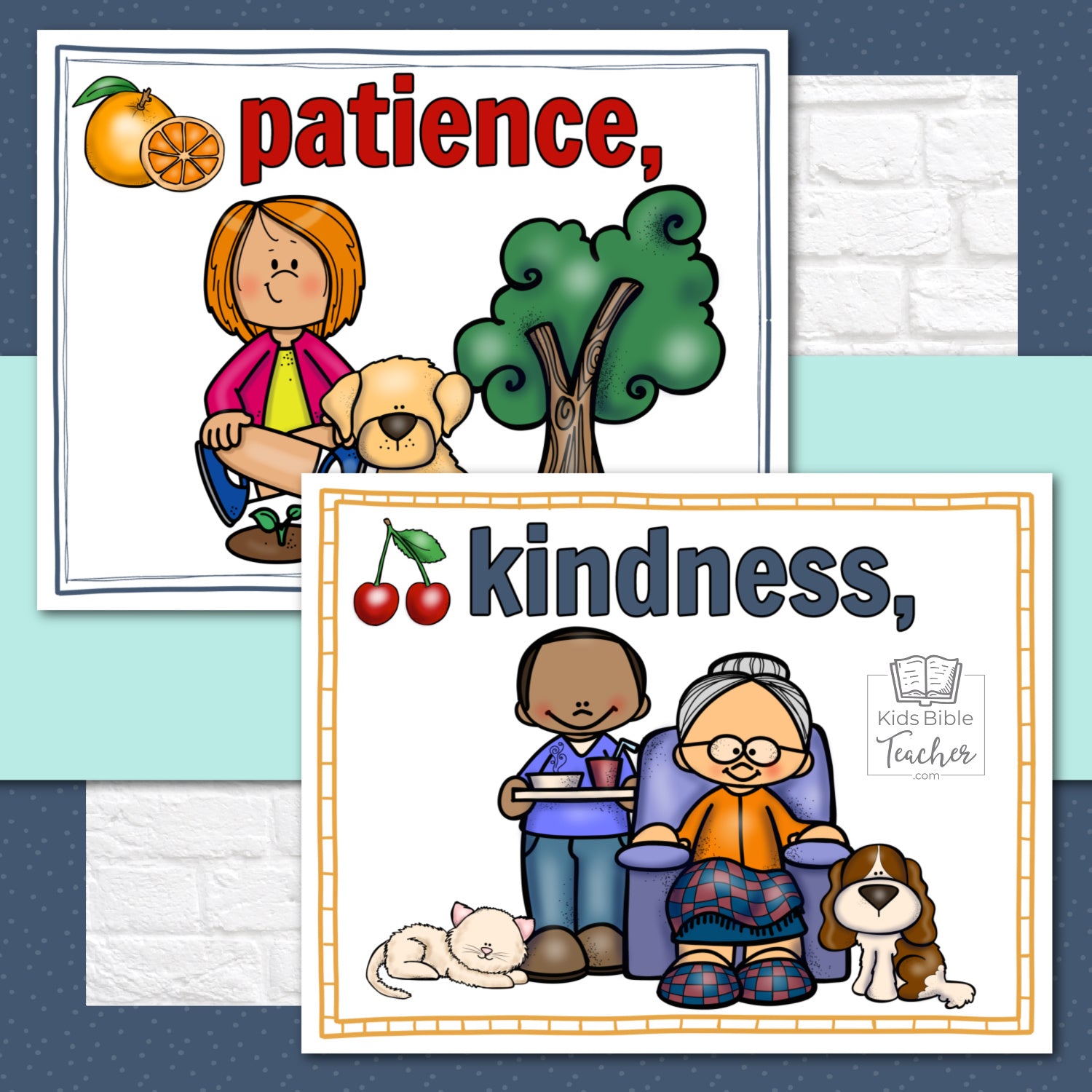 Fruit of the Spirit Teaching Posters and Mini Cards in Full Color