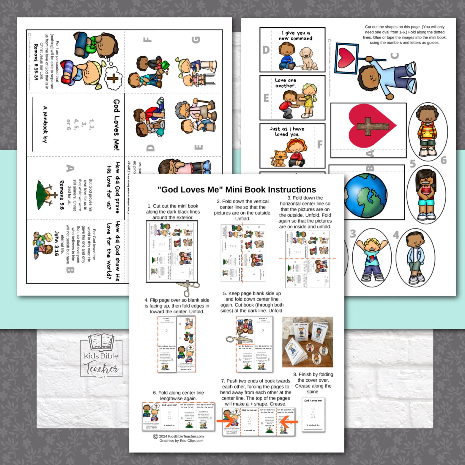 God Loves Me Mini Book Craft for Kids with Bible Verses about God&