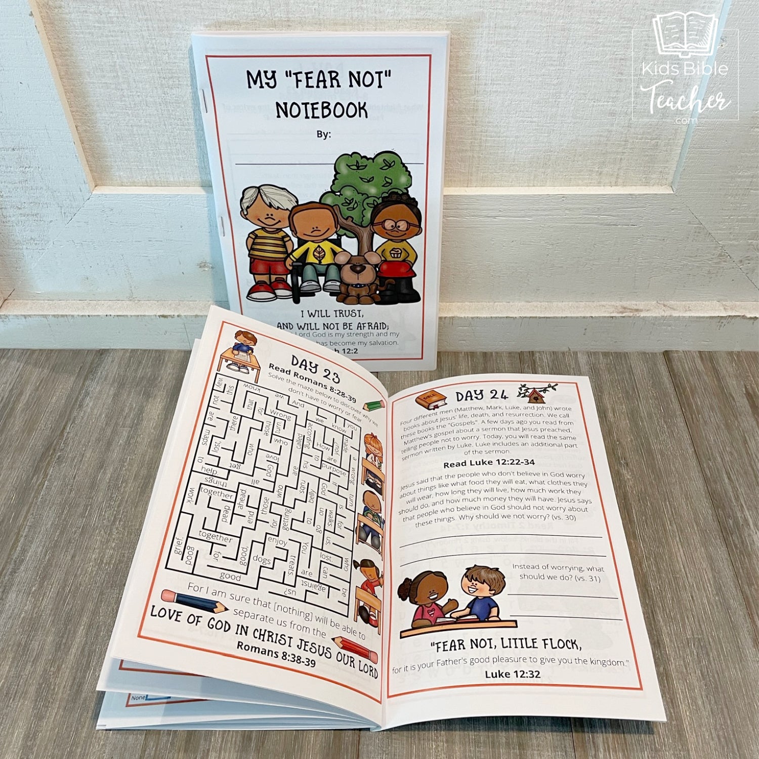 Fear Not Bible Reading Journal Pages for Elementary Kids