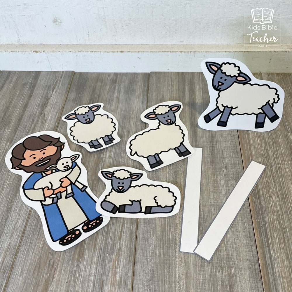 The Good Shepherd Bible Craft for Kids | Stand Up Shepherd Sheep Puppets | Paper Dolls