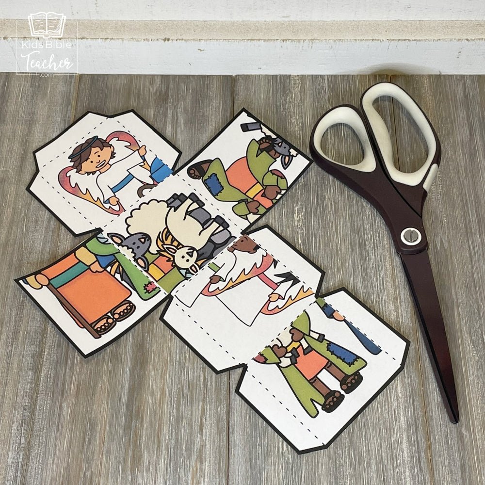 Shepherds and Angels Bible Puzzle Cube Christmas Nativity Craft