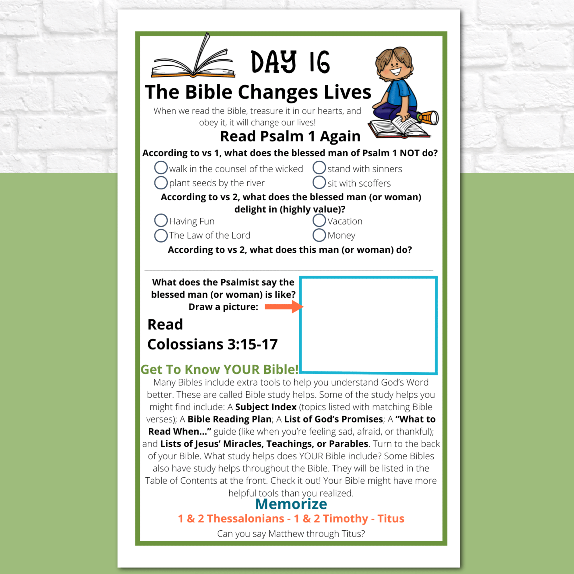 Introduction to the Bible Journal for Elementary Kids