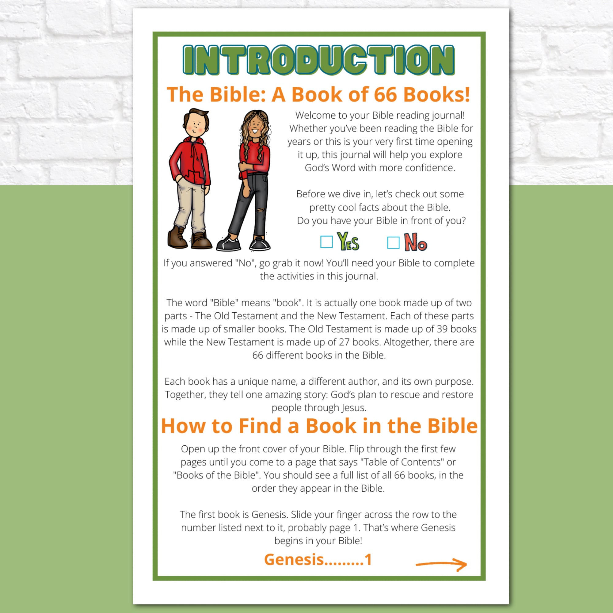 Introduction to the Bible Journal for Tweens and Teens