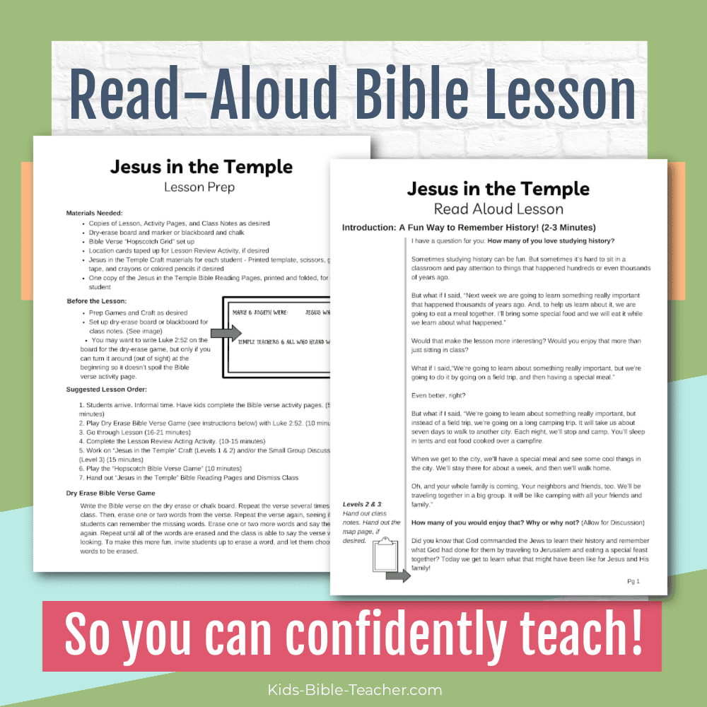 Jesus in the Temple Complete Bible Lesson