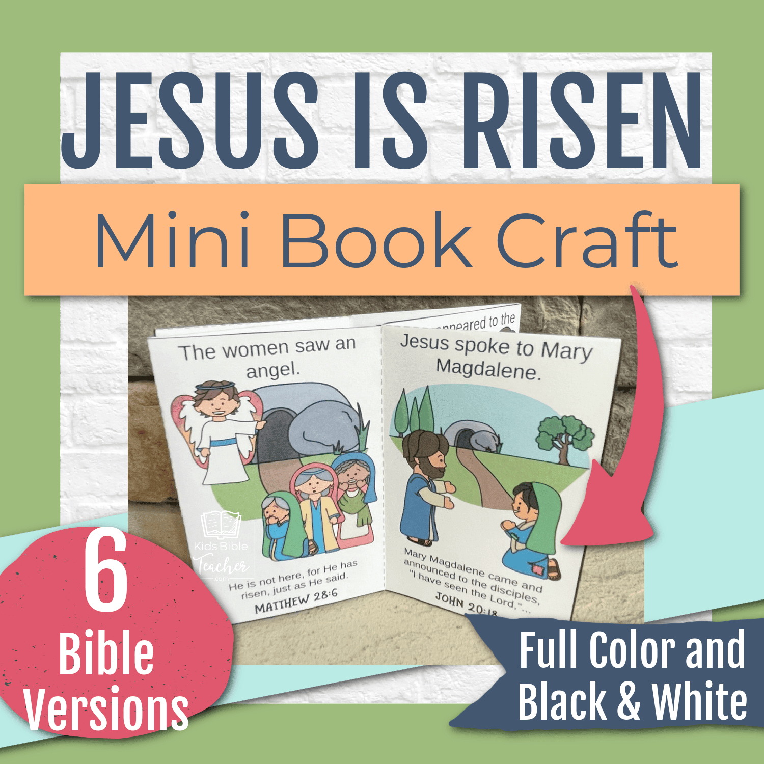"Jesus Is Risen" Mini Book Easter Bible Craft for Kids