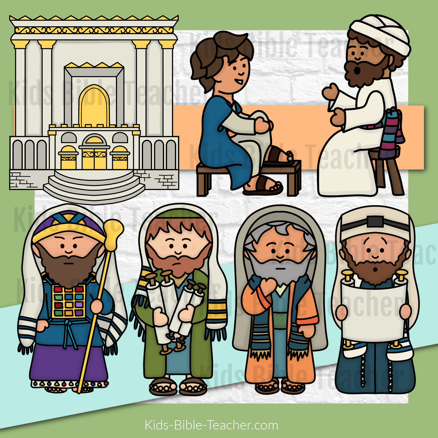 Jesus in the Temple Clip Art Set