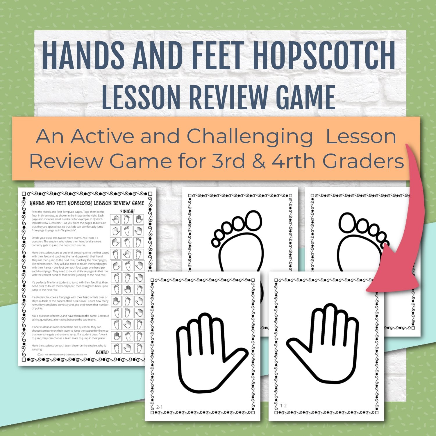 hands-and-feet-hopscotch-active-lesson-review-game-for-3rd-graders-and-kids-bible-teacher for Free Printable Hands And Feet Hands and Feet Hopscotch Active Lesson Review Game for 3rd Graders and – Kids Bible Teacher for Free Printable Hands And Feet