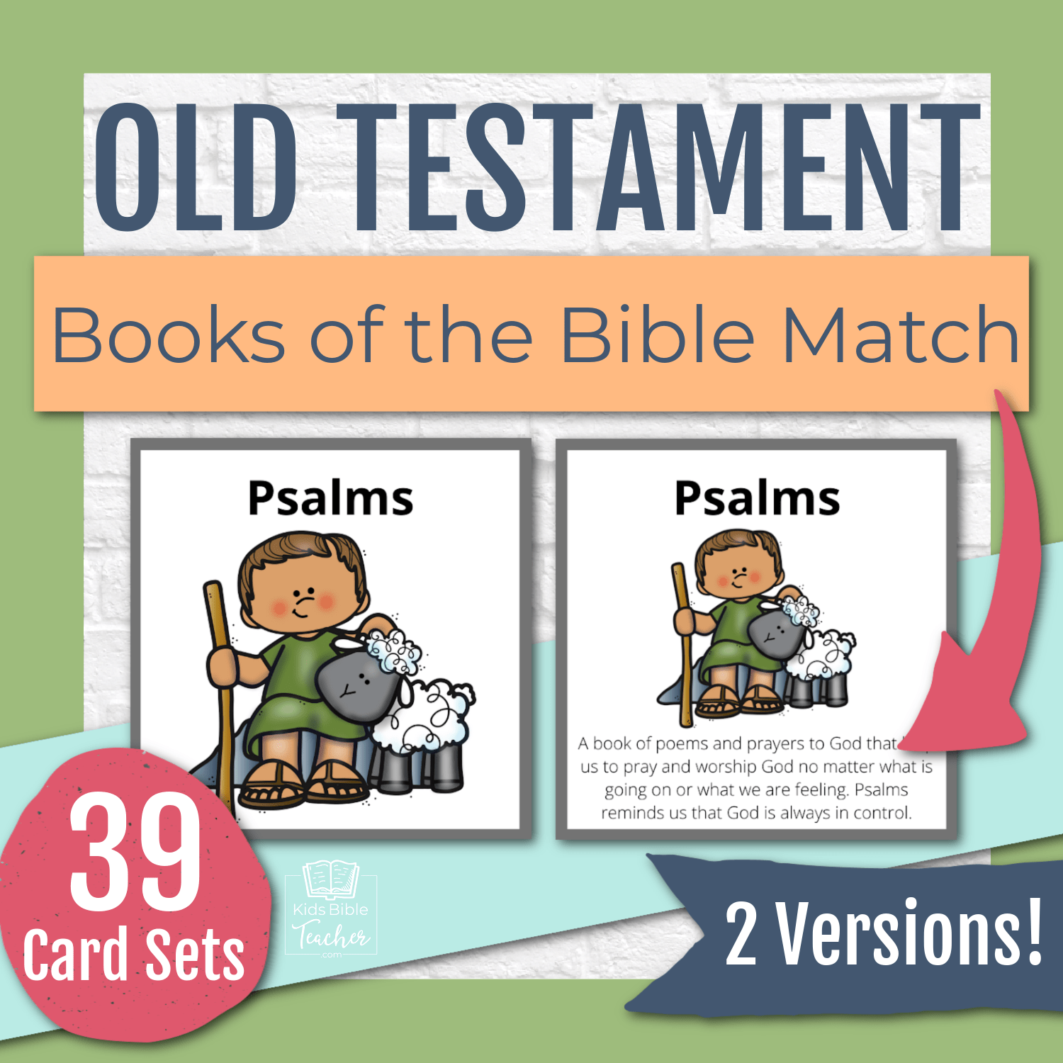 Bible Match Game for Old Testament Books, Bible Games for Youth
