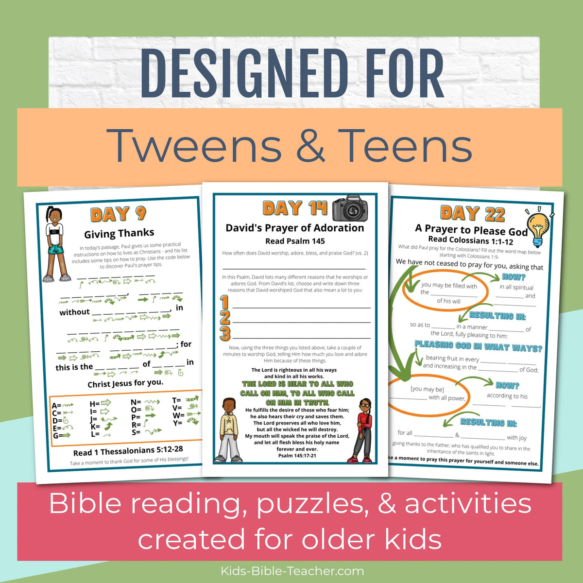 Prayer Journal Pages for Tweens and Teens