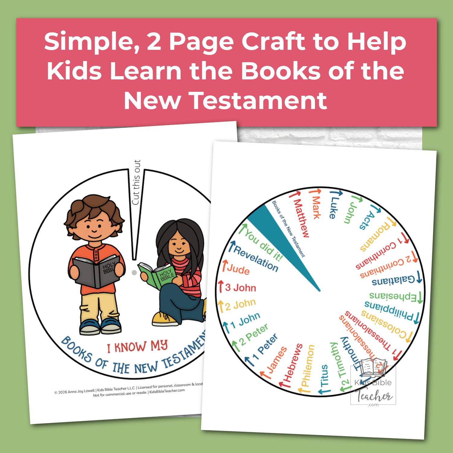 New Testament Spinner Books of the Bible Craft