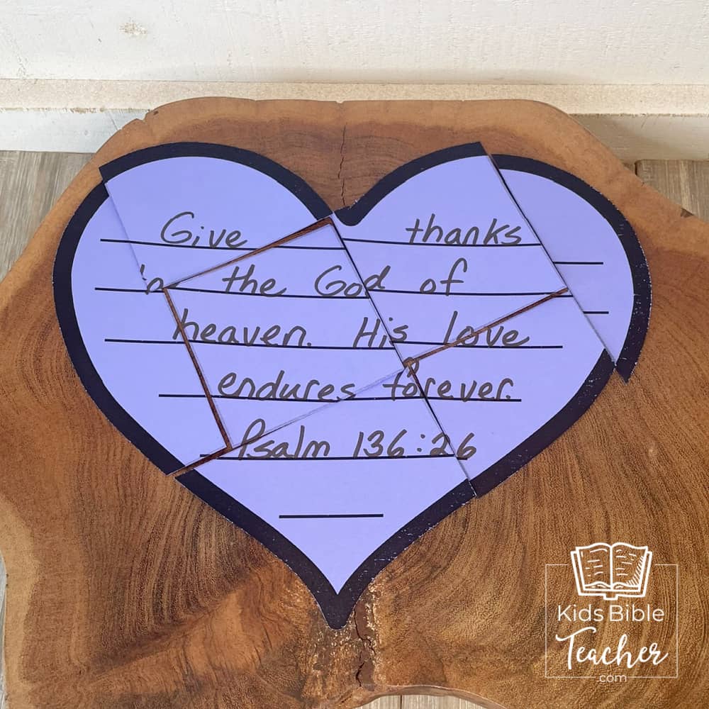 Heart Puzzles for Memory Verses