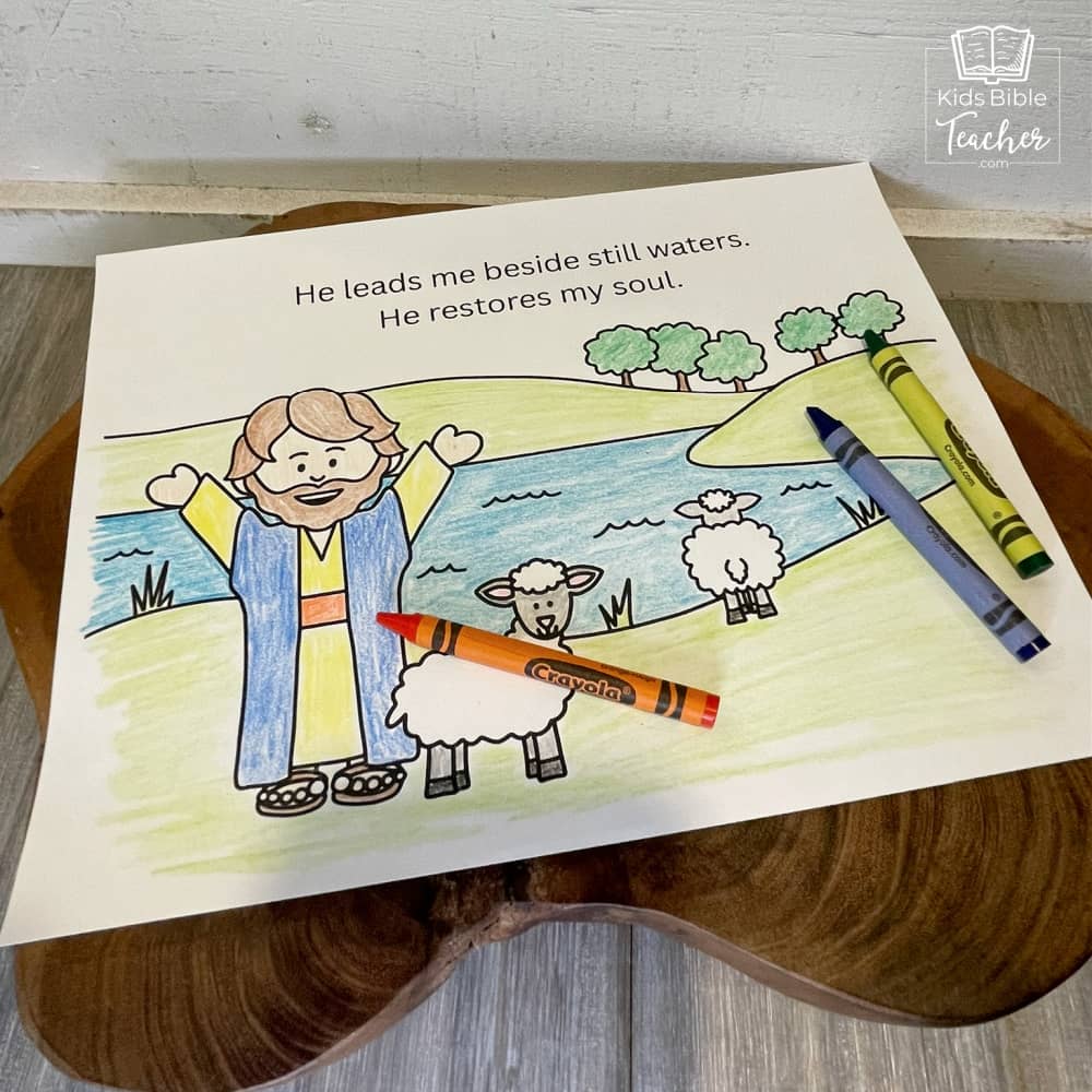 Psalm 23 Coloring Pages and Mini Cards
