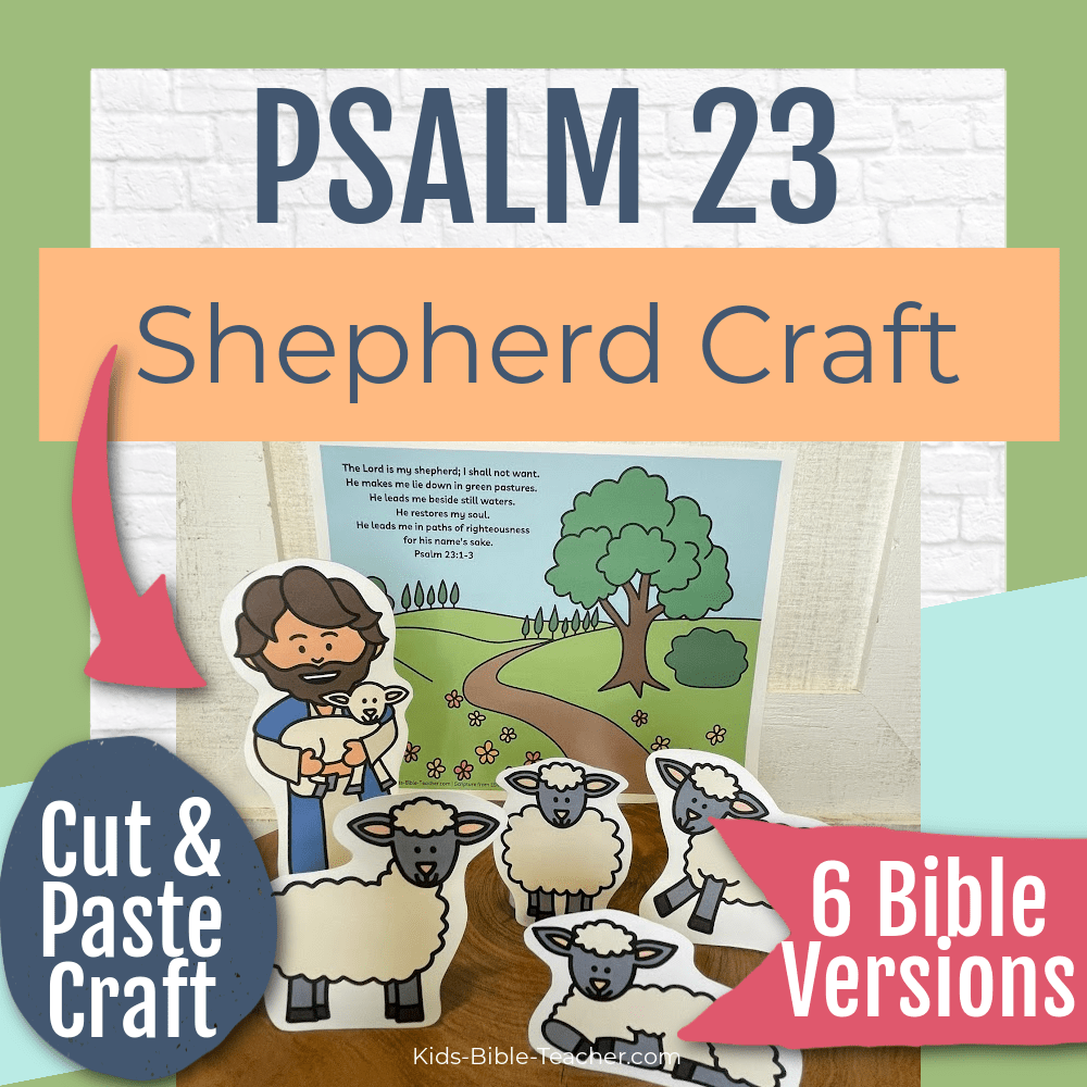 Psalm 23 Bible Craft for Kids | Stand Up Shepherd Sheep Paper Dolls | Bible Stick Puppets