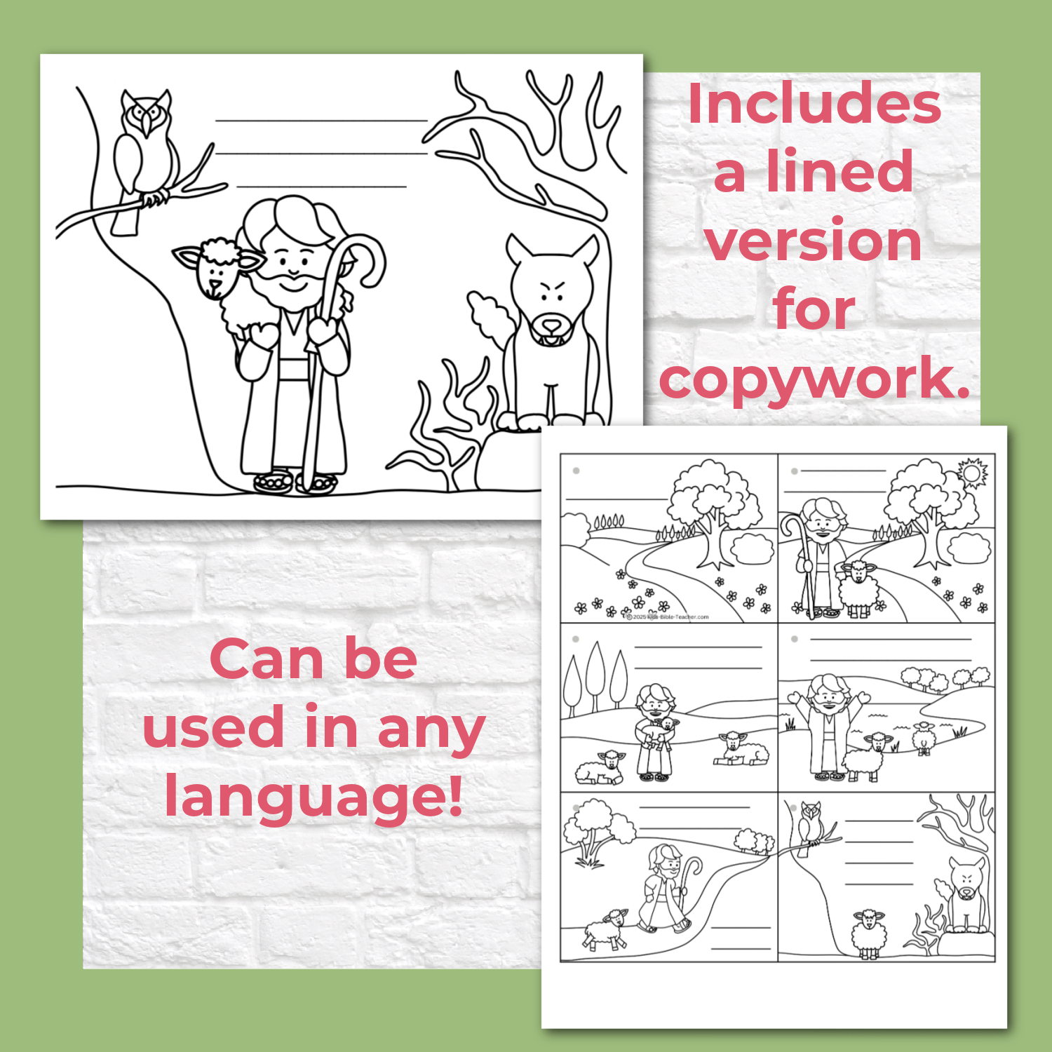 Psalm 23 Coloring Pages and Mini Cards
