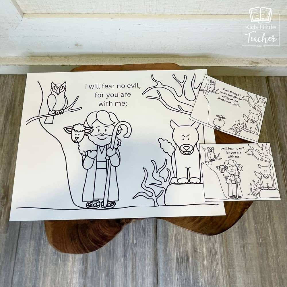 Psalm 23 Coloring Pages and Mini Cards