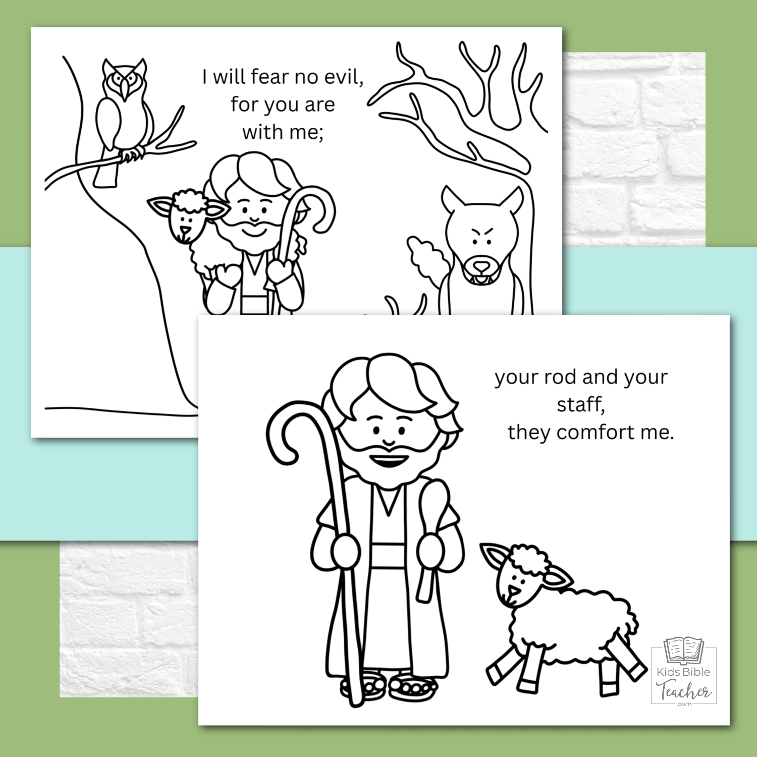 Psalm 23 Coloring Pages and Mini Cards