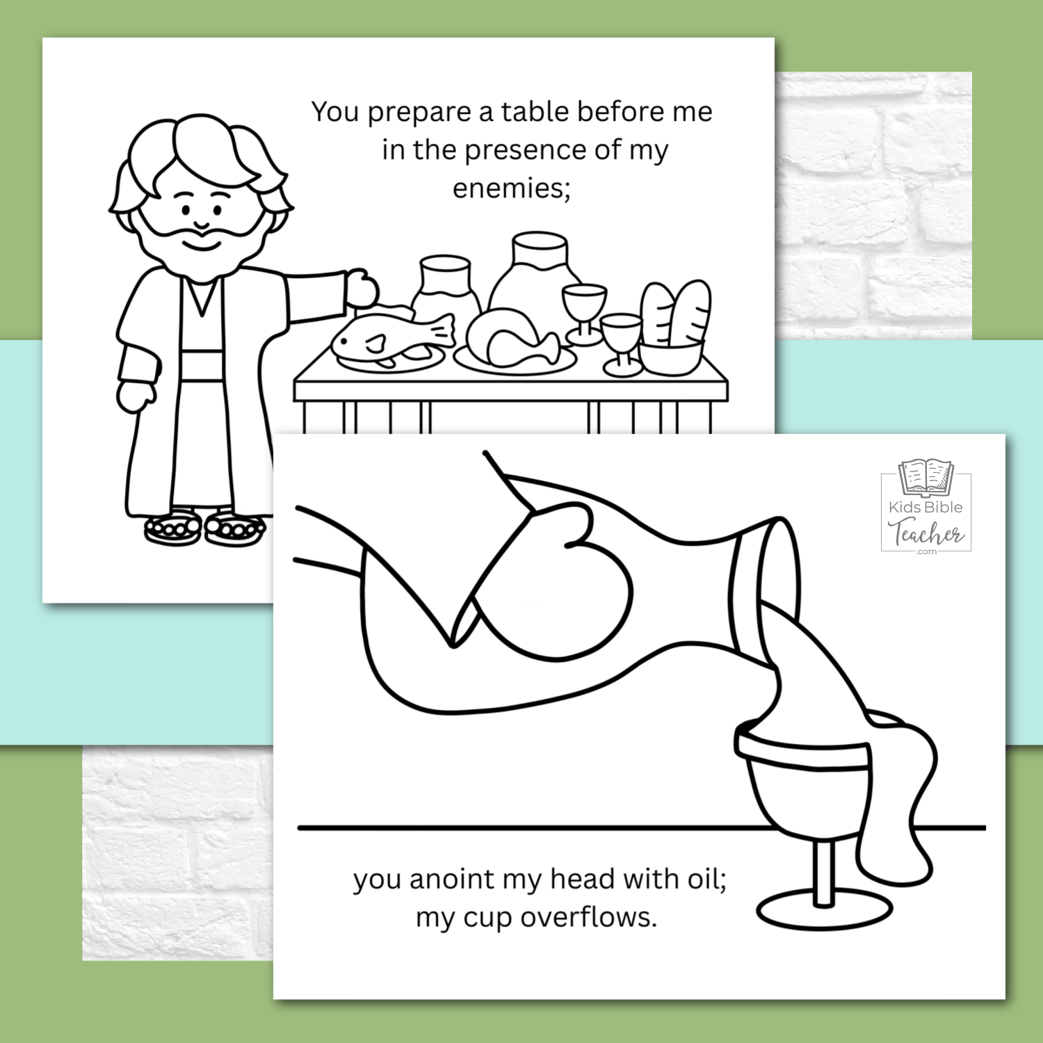 Psalm 23 Coloring Pages and Mini Cards