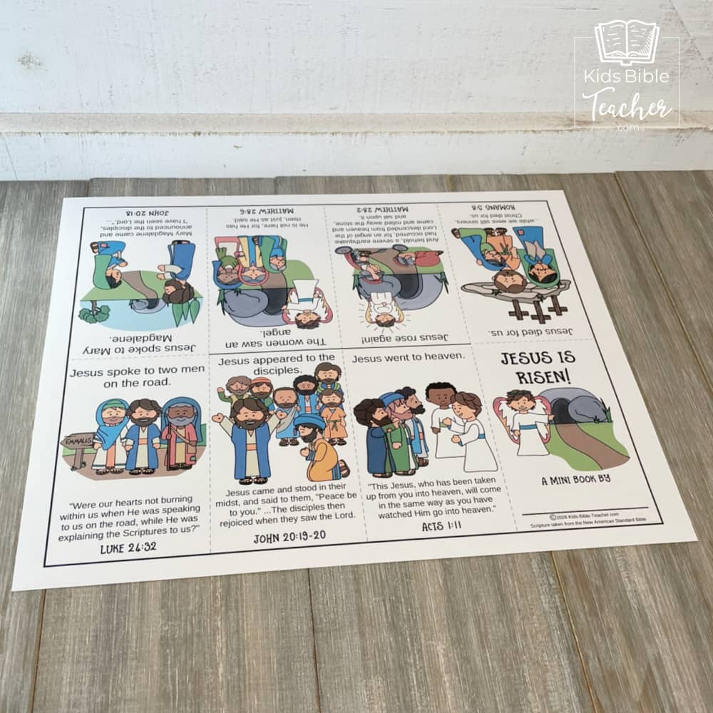 "Jesus Is Risen" Mini Book Easter Bible Craft for Kids