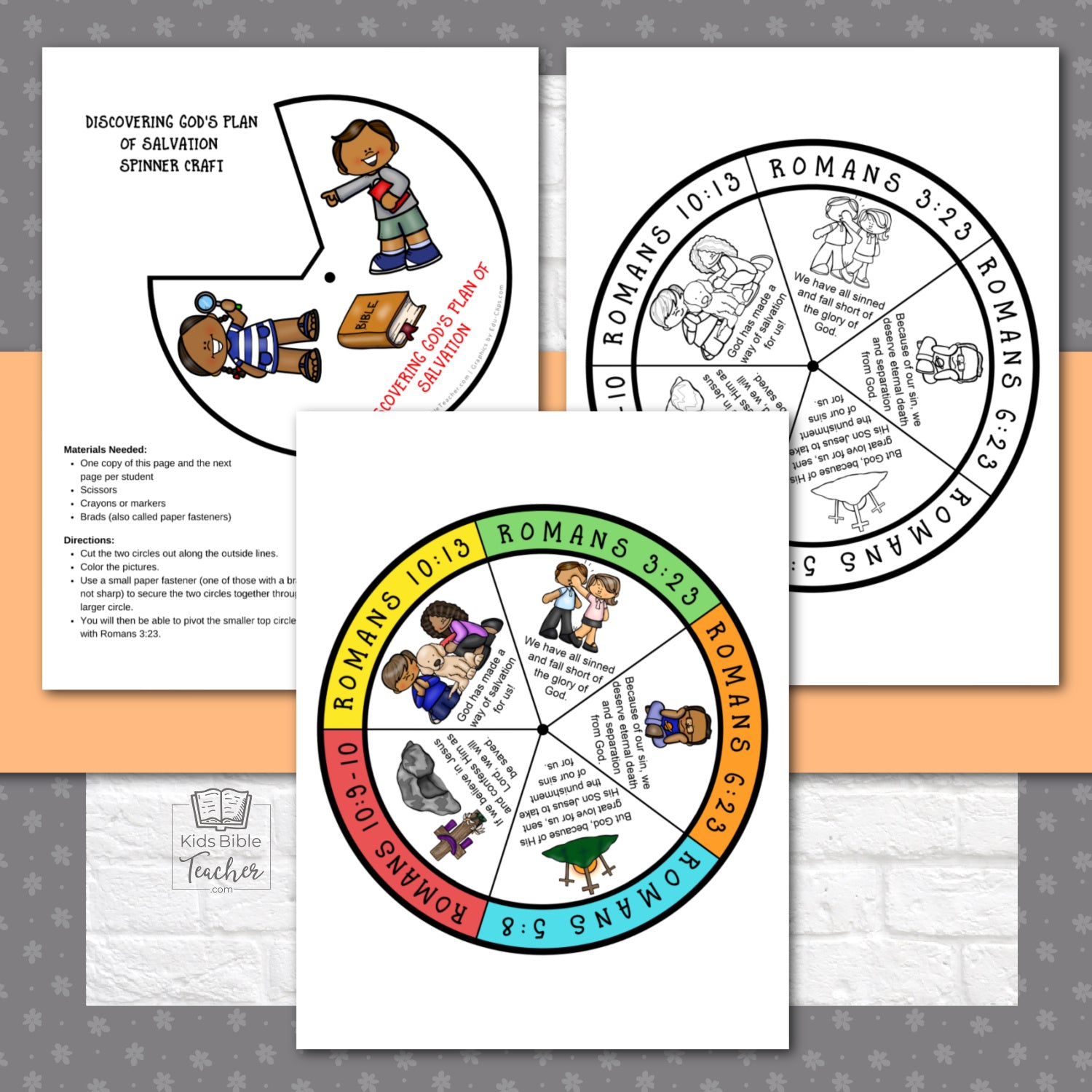 Romans Road Spinner Salvation Bible Craft