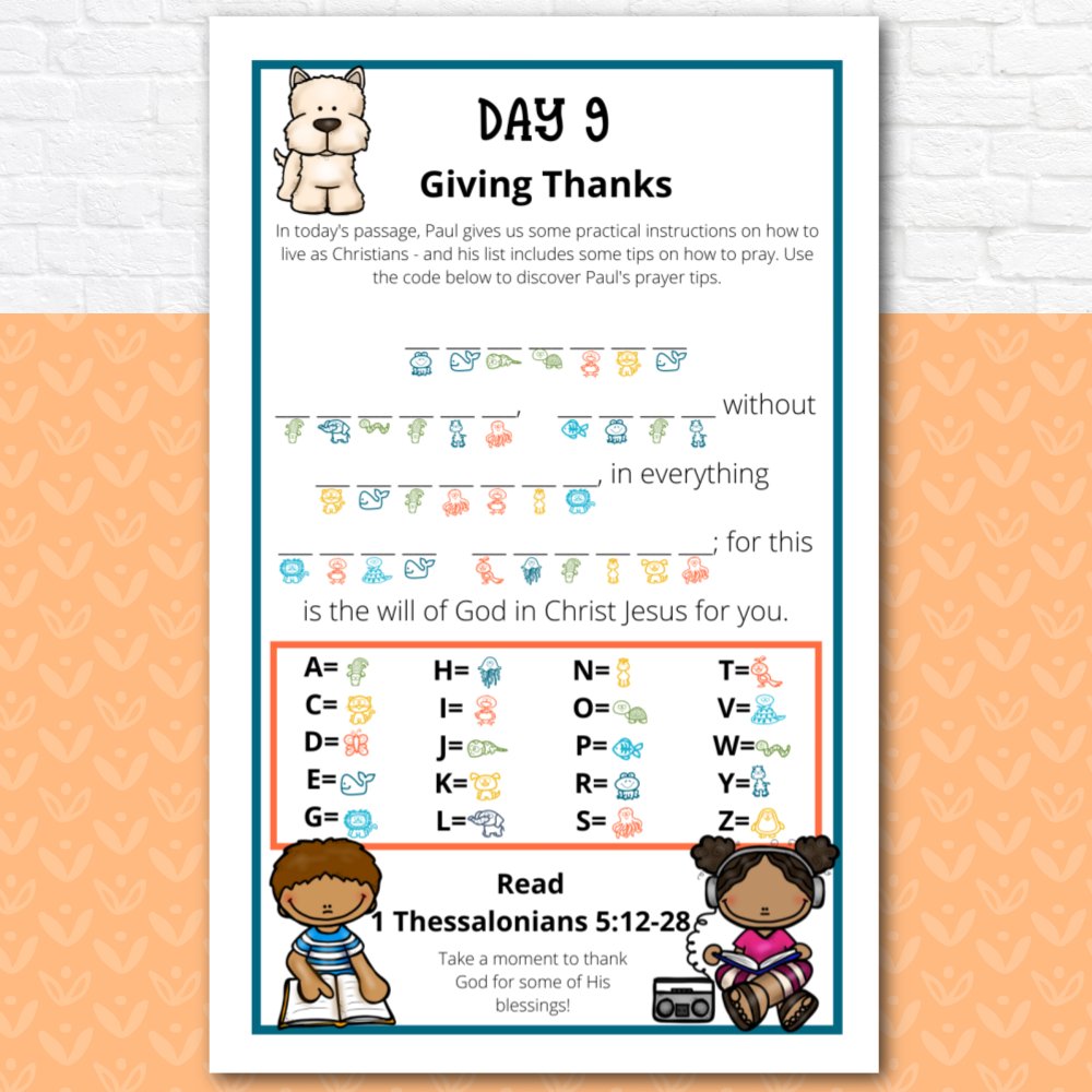 Prayer Journal Pages for Elementary Kids