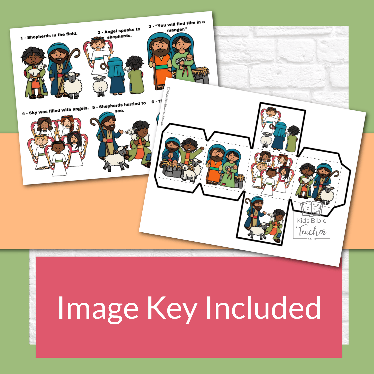 Shepherds and Angels Bible Story Cube Christmas Nativity Craft