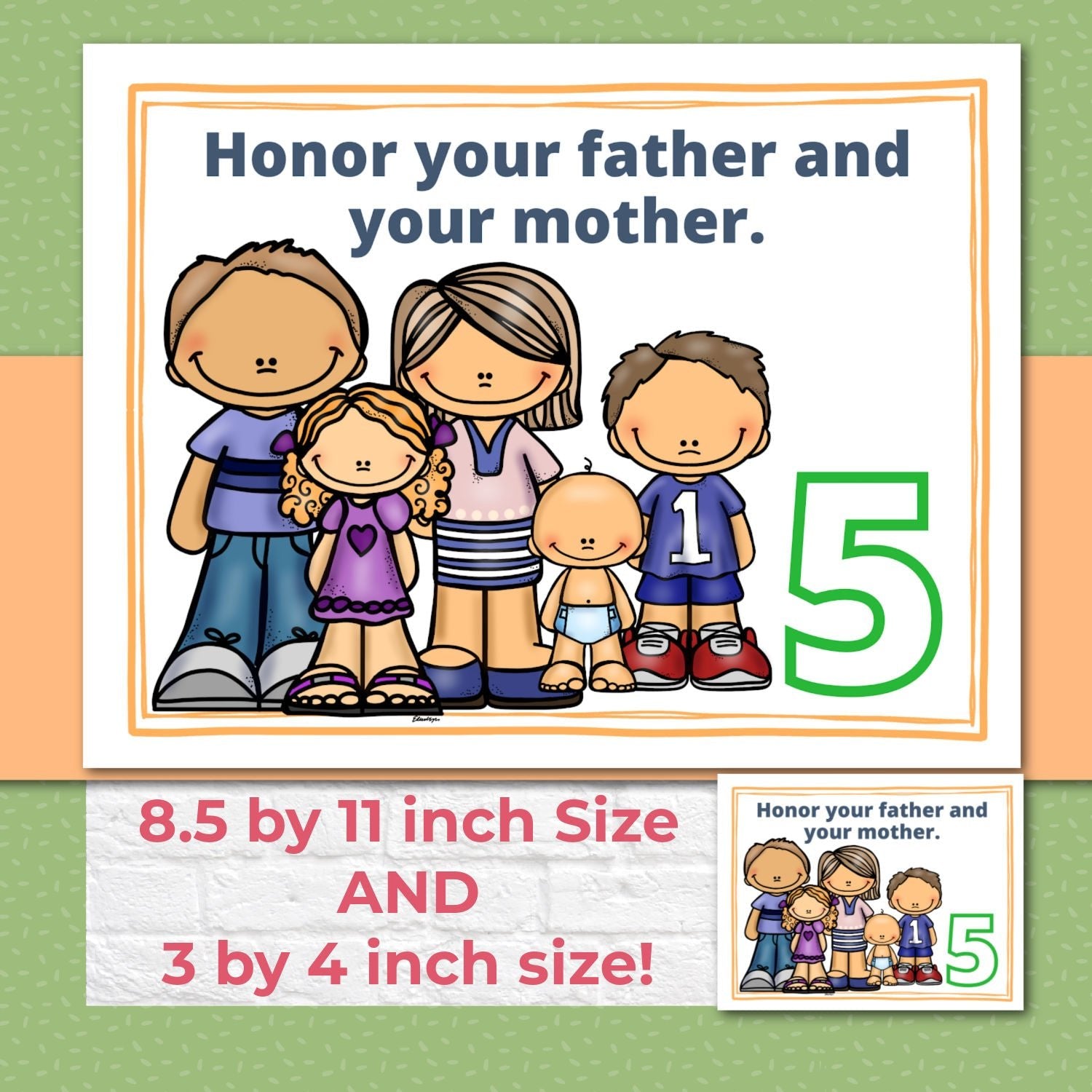 Ten Commandments Teaching Posters and Mini Cards for Protestants
