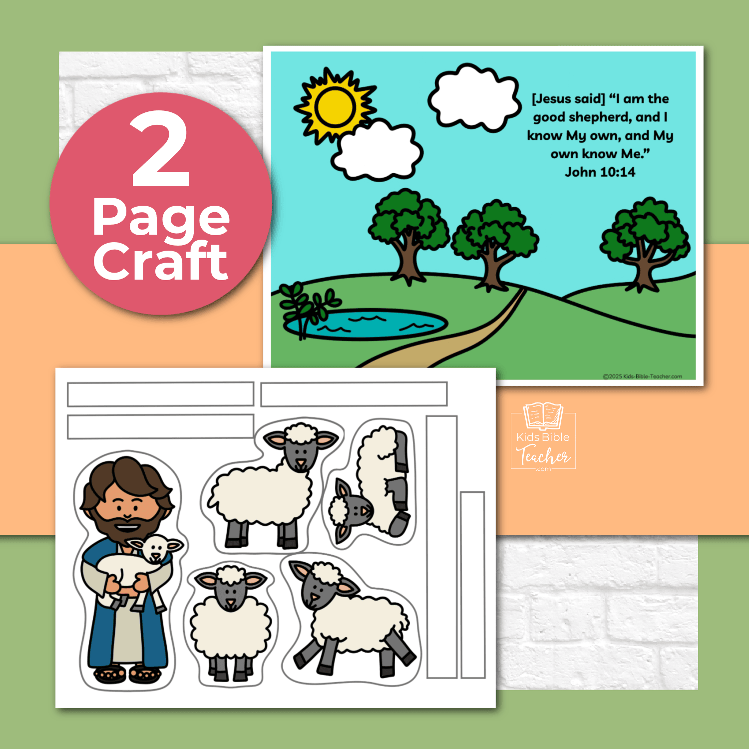 The Good Shepherd Bible Craft for Kids | Stand Up Shepherd Sheep Puppets | Paper Dolls