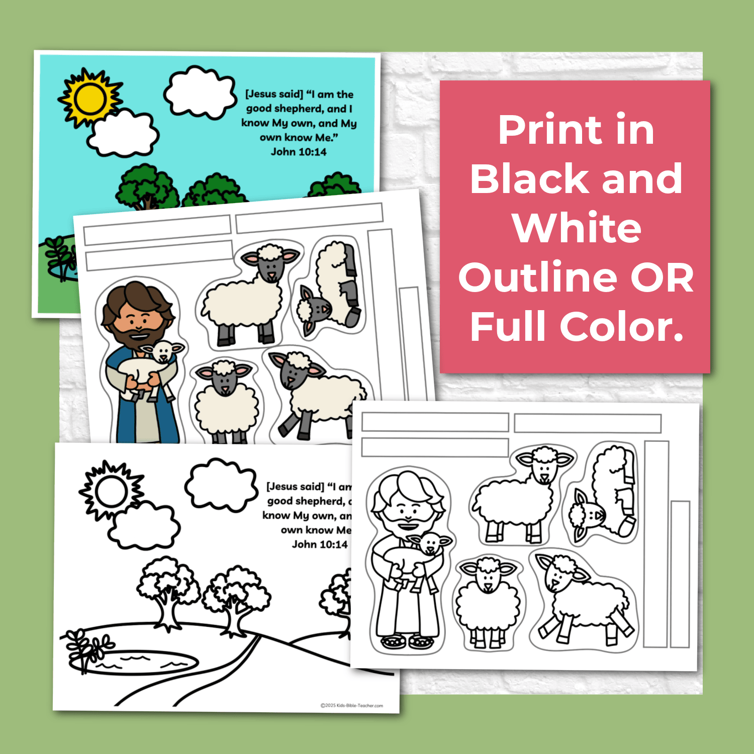 The Good Shepherd Bible Craft for Kids | Stand Up Shepherd Sheep Puppets | Paper Dolls