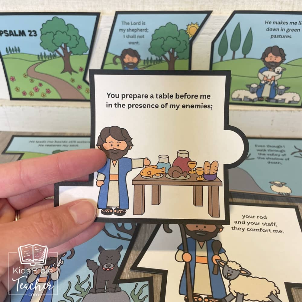 Psalm 23 Bible Puzzle for Kids