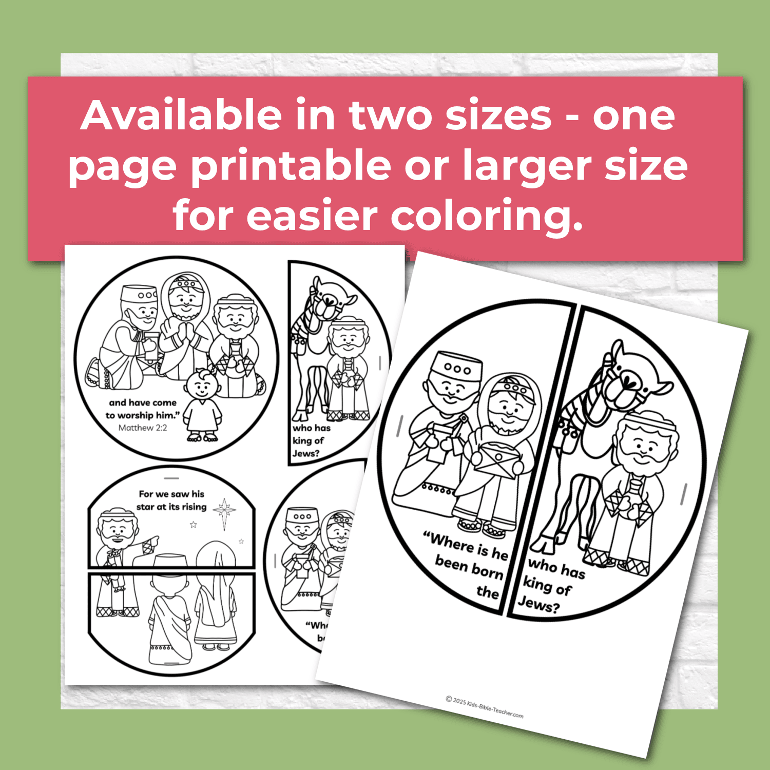 The Story of the Wise Men Matthew 2:2 Christmas Craft