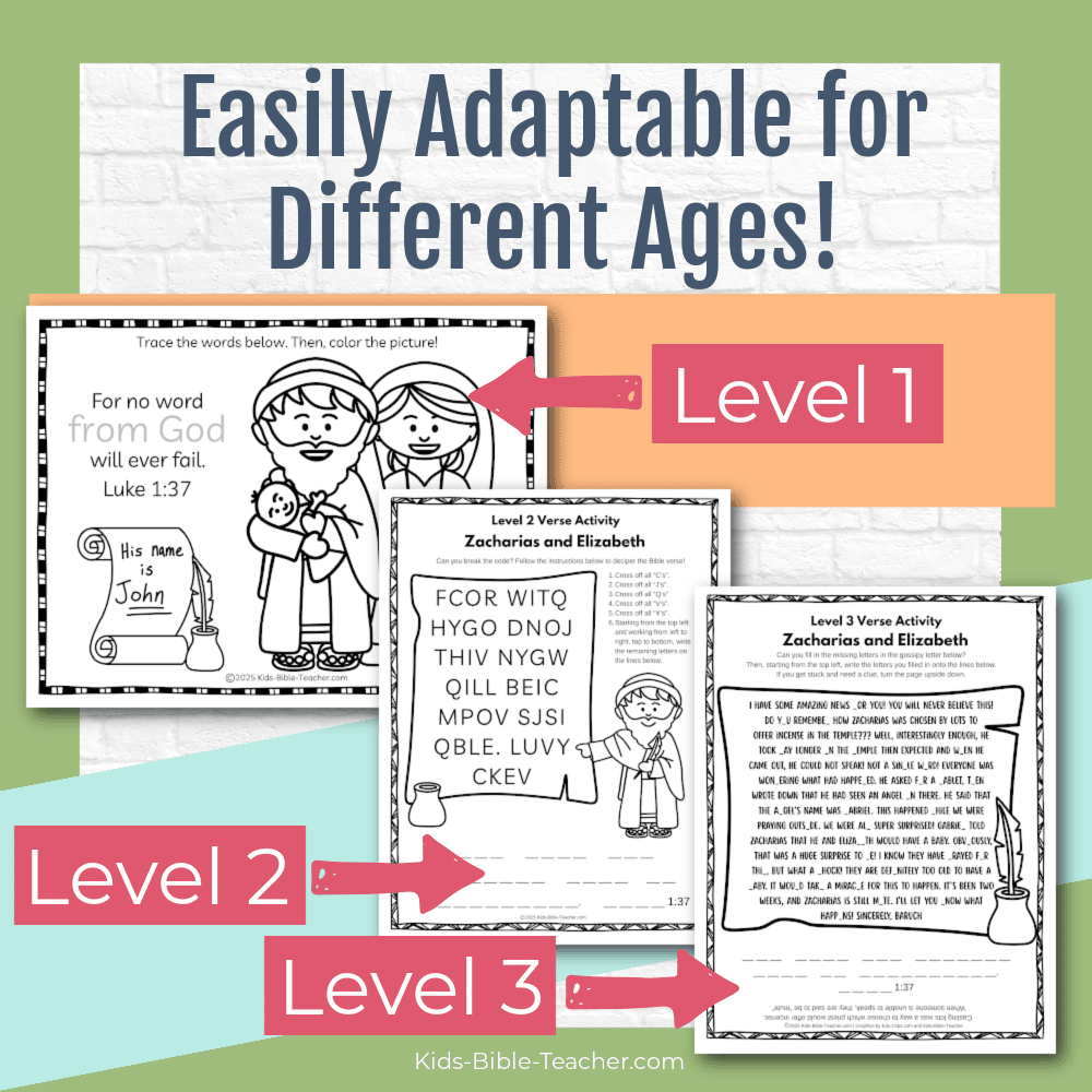 Zechariah & Elizabeth Complete Bible Lesson
