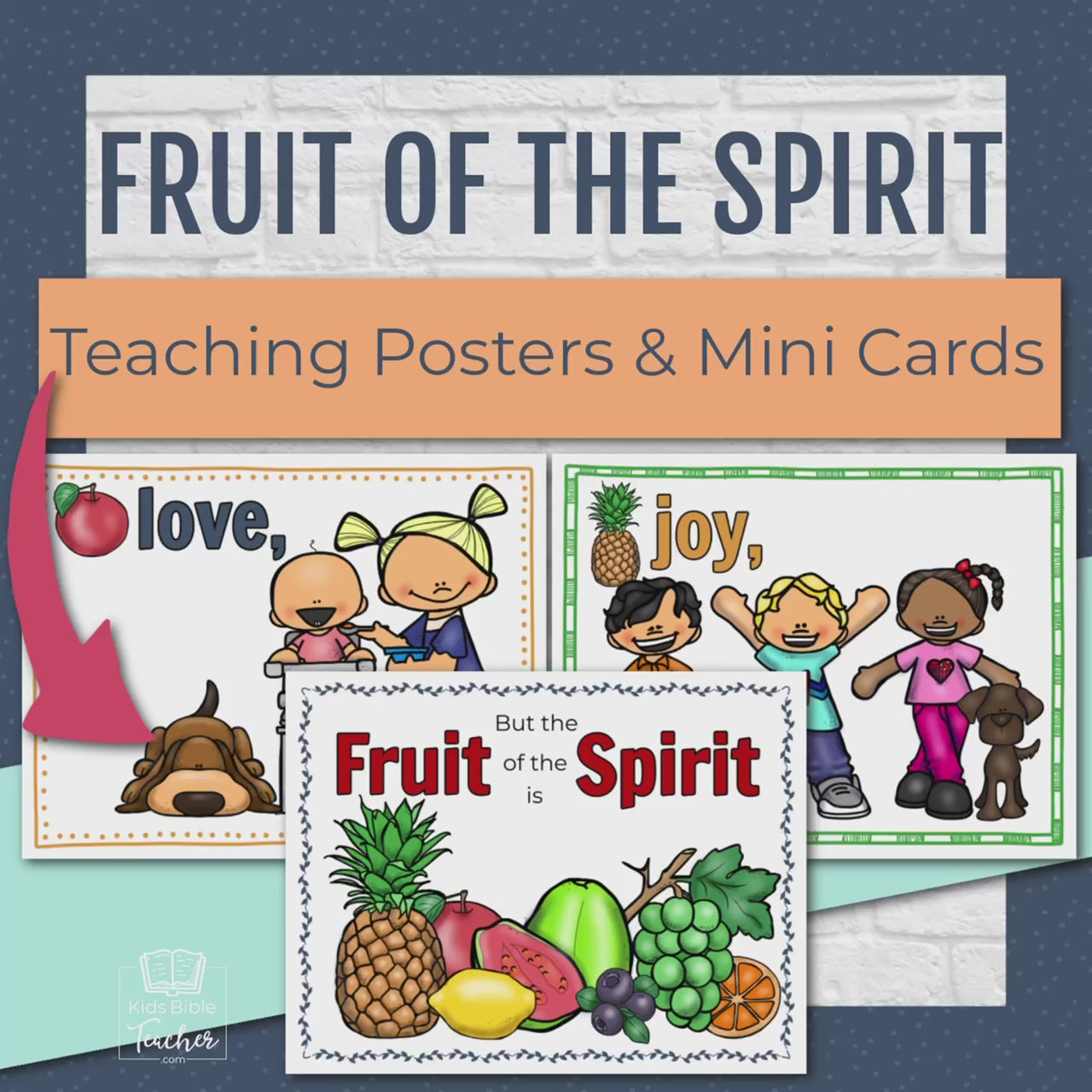 Fruit of the Spirit Teaching Posters and Mini Cards in Full Color