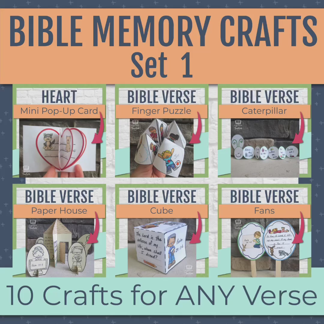 10 Bible Crafts to Help Kids Memorize ANY Bible Verses Set One