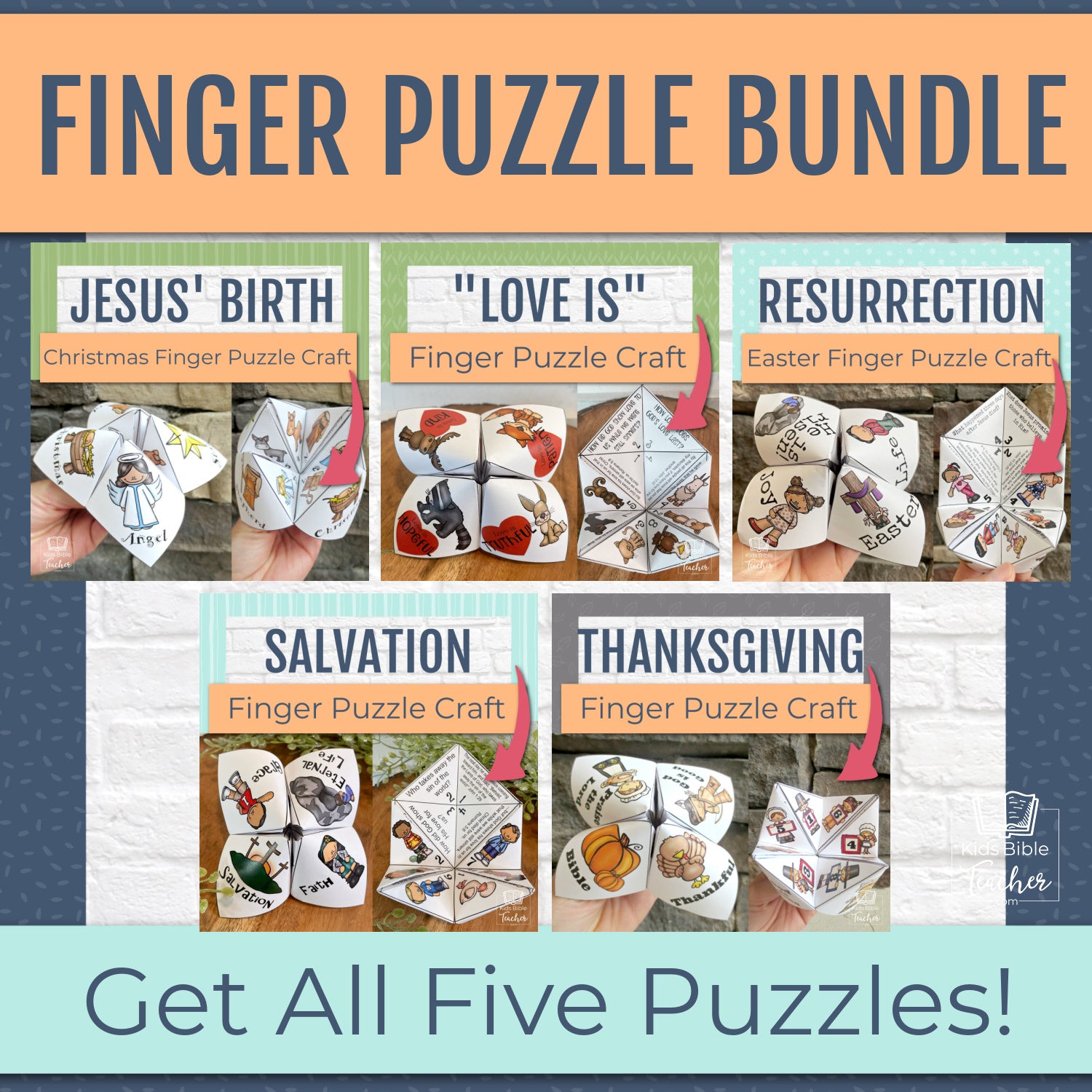Finger Puzzle Bundle | ALL 5 Finger Puzzles - Valentine&