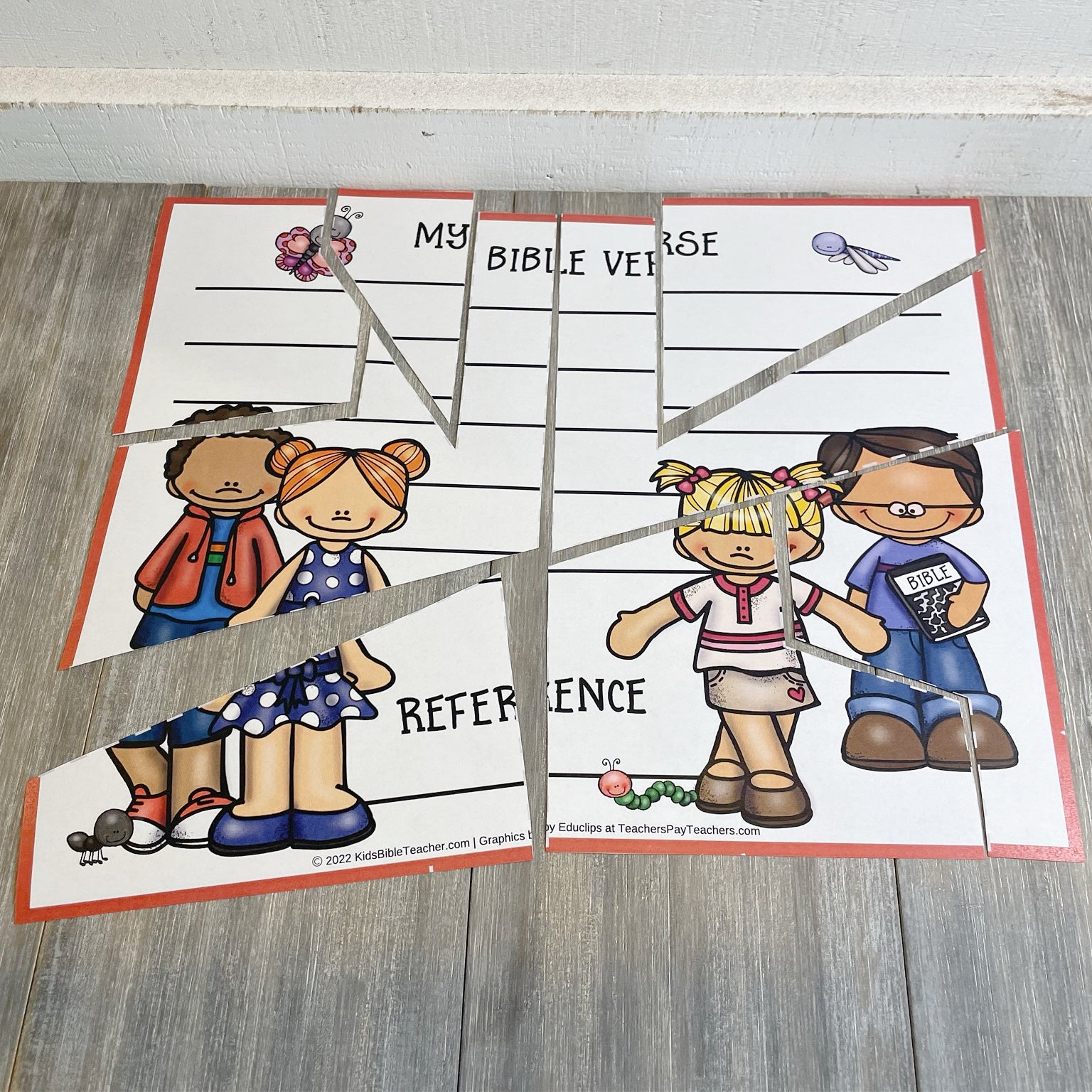 8 Bible Verse Memory Puzzles for 1st and 2nd Graders