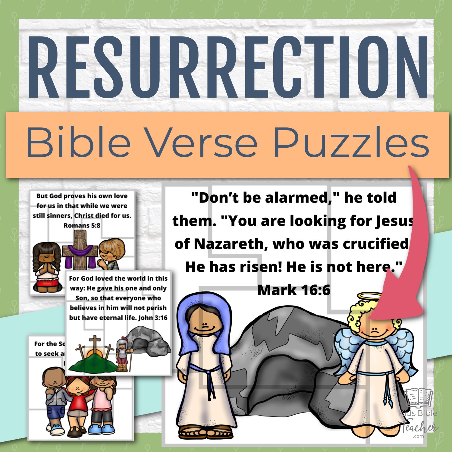 Resurrection Bible Verse Puzzles | Easter Bible Verse Puzzles for Kids