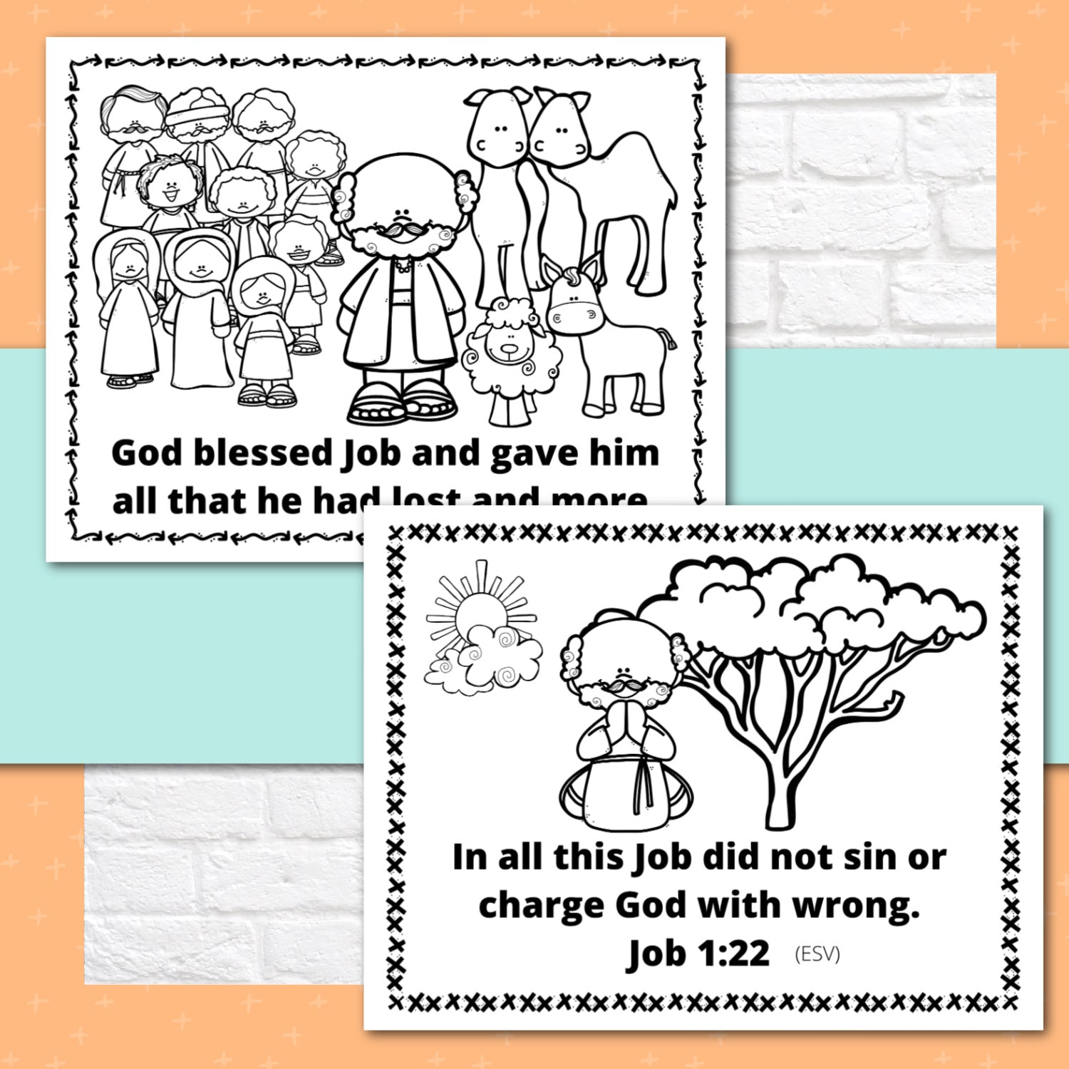 Job Bible Story Activity Booklet Pages - Bible Activity Pages for Class or Home