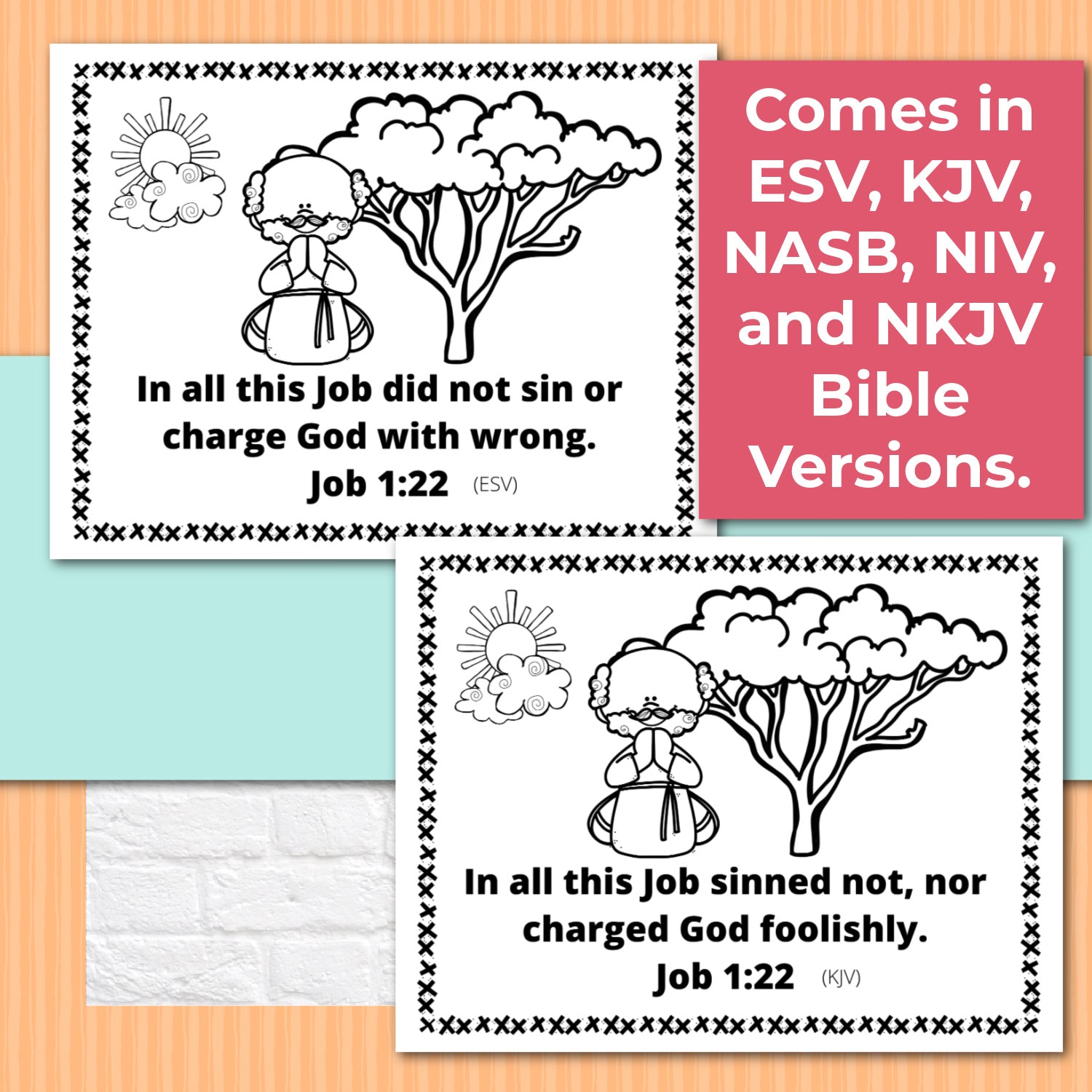 Job Bible Story Activity Booklet Pages - Bible Activity Pages for Class or Home