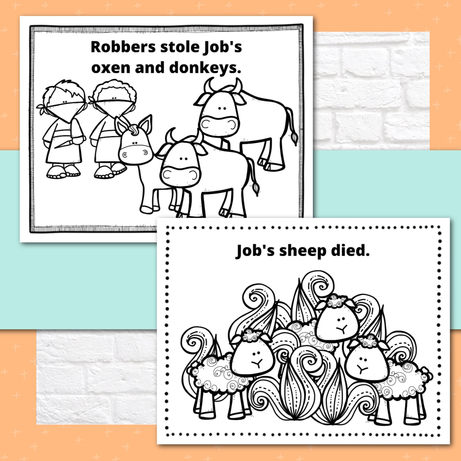 Job Bible Story Activity Booklet Pages - Bible Activity Pages for Class or Home