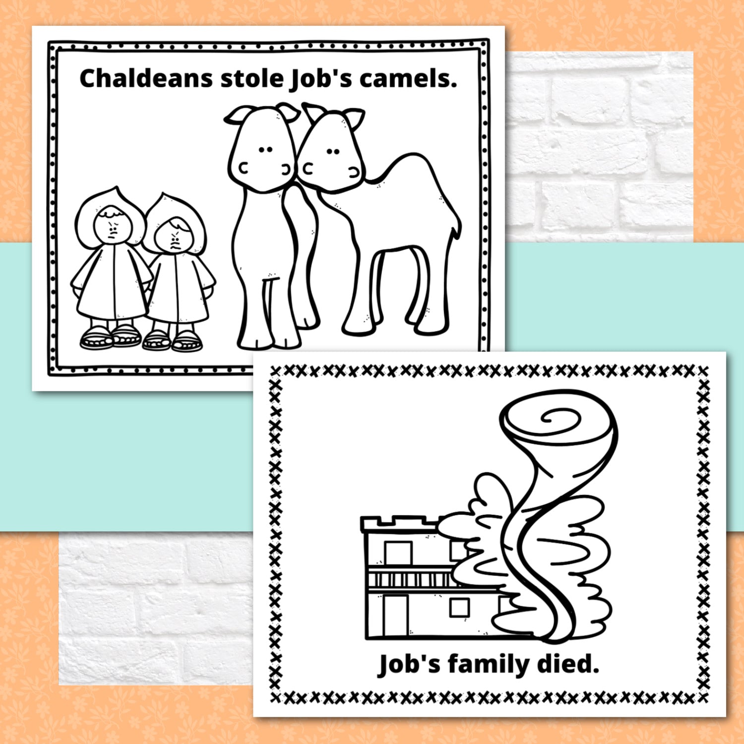 Job Bible Story Activity Booklet Pages - Bible Activity Pages for Class or Home