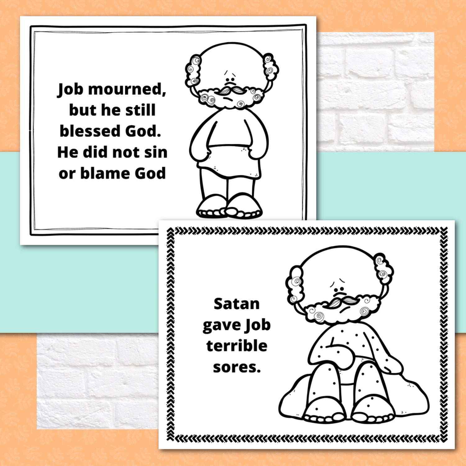 Job Bible Story Activity Booklet Pages - Bible Activity Pages for Class or Home