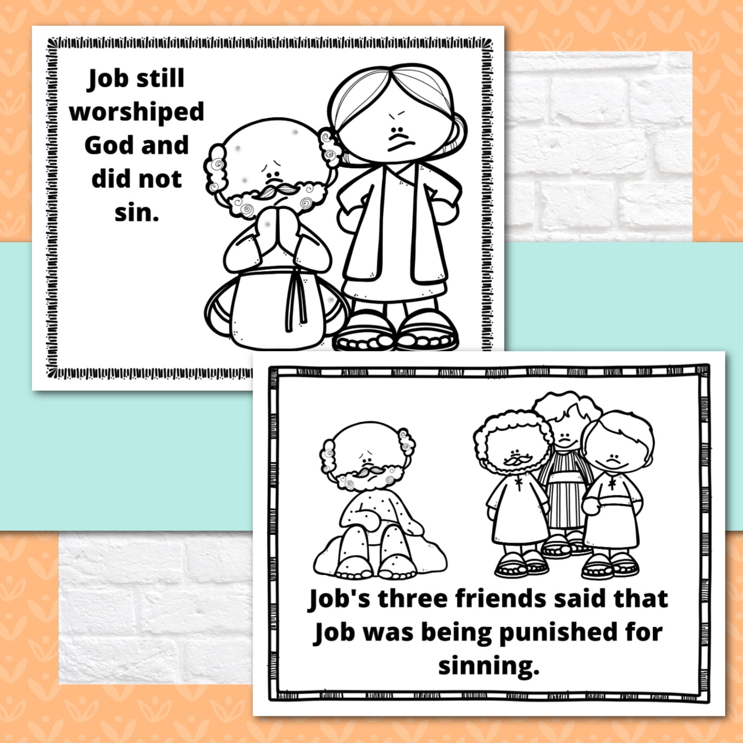 Job Bible Story Activity Booklet Pages - Bible Activity Pages for Class or Home