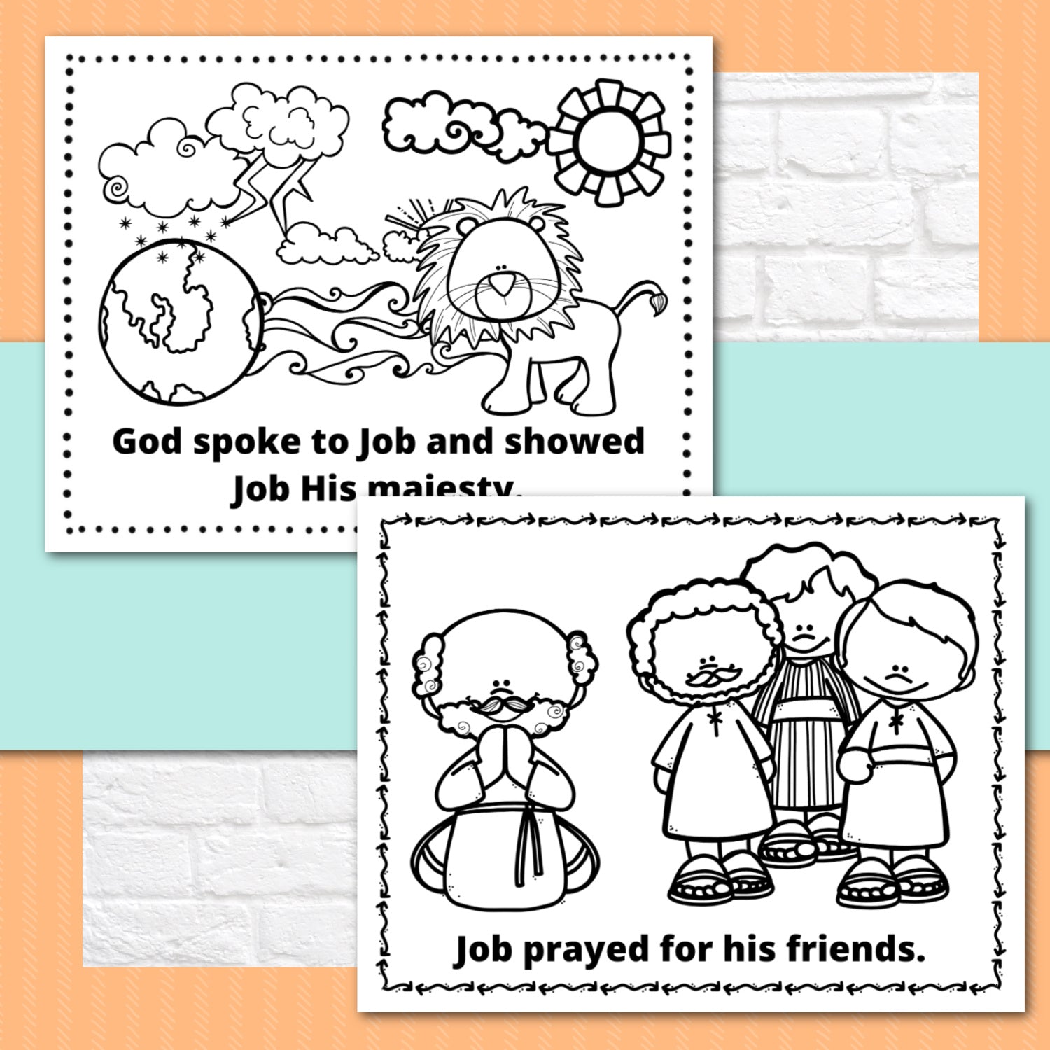 Job Bible Story Activity Booklet Pages - Bible Activity Pages for Class or Home