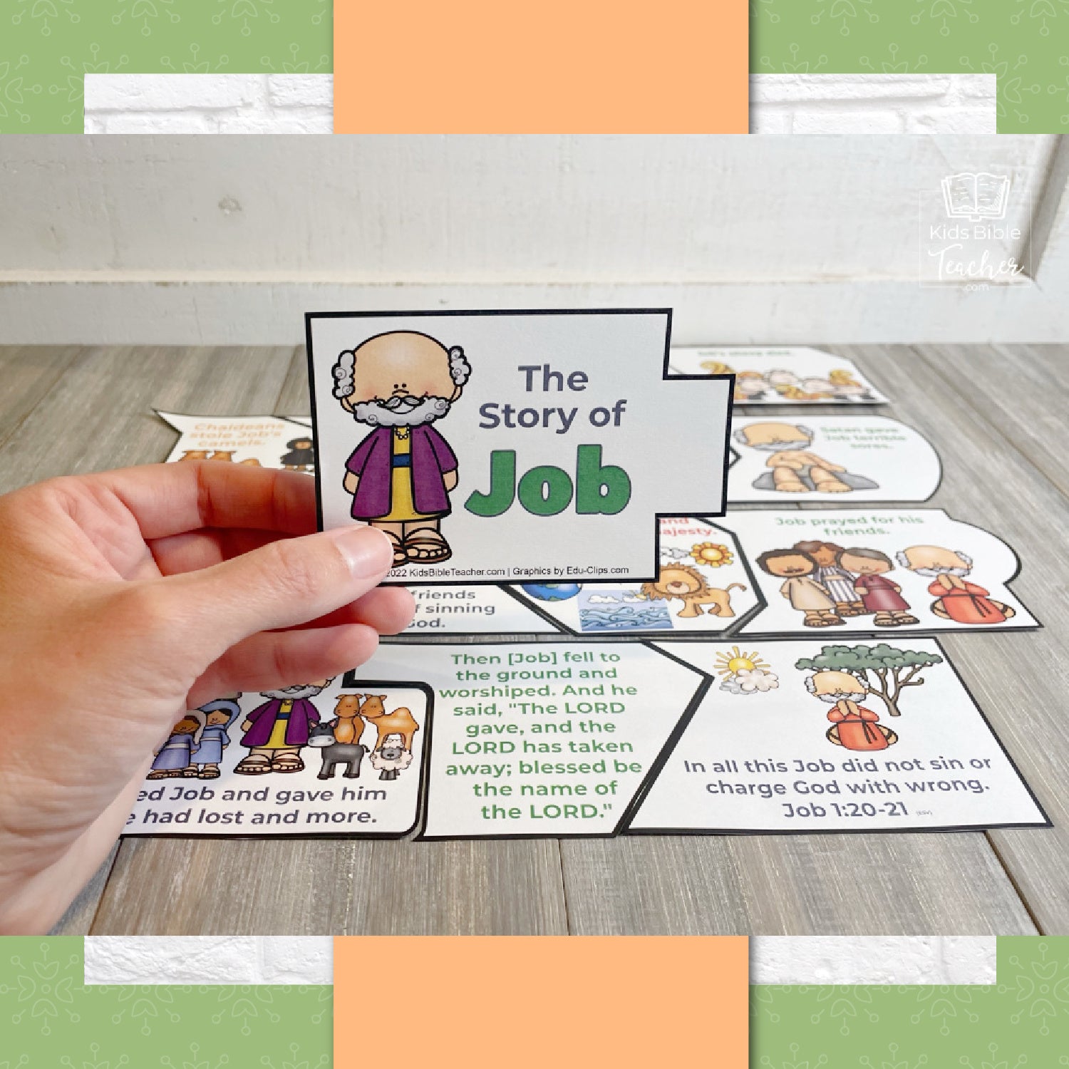 Job Bible Story Floor Puzzle and Mini Puzzle for 1st through 4rth Graders