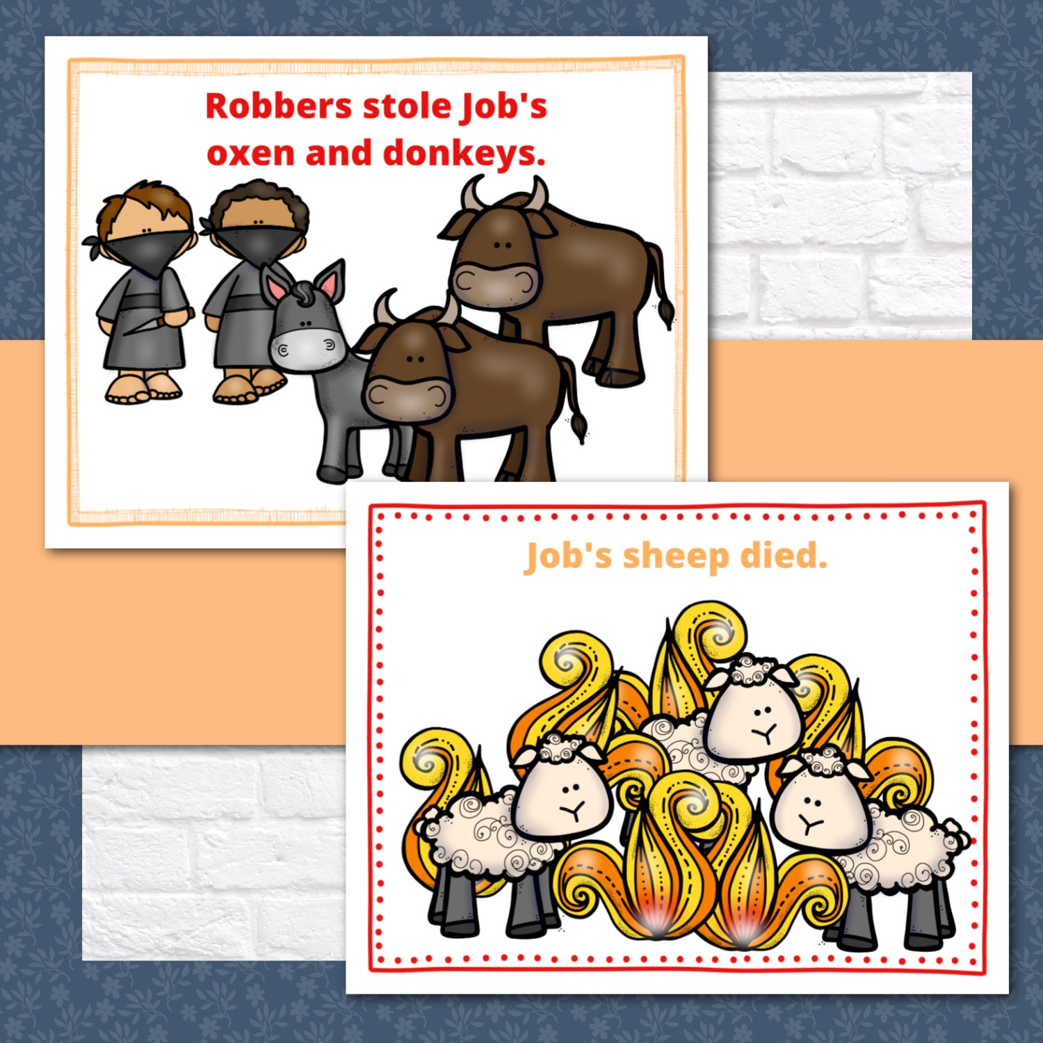 Job Bible Story Teaching Posters and Mini Cards